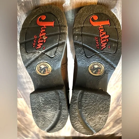 Justin Gypsy Boots Womens 8B Pink Brown Leather Cowgirl Western Rodeo - Picture 6 of 8